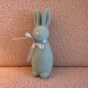 Velvety Green Easter Bunny with Bow